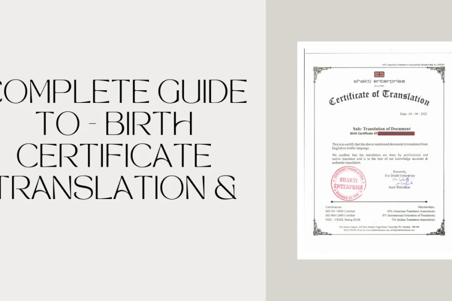 Acquire an official translation of a birth certificate Now!